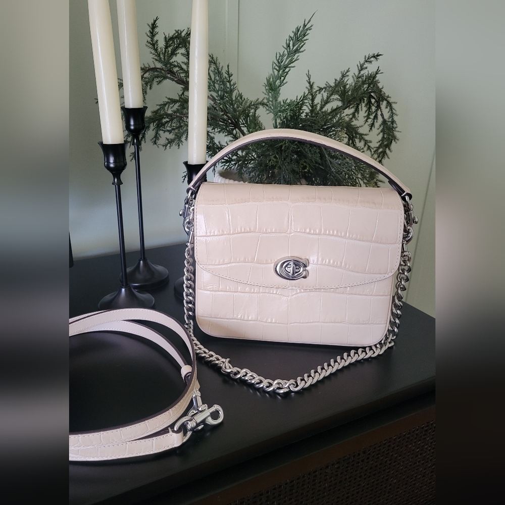 COACH Cassie 19 Croc Embossed Crossbody